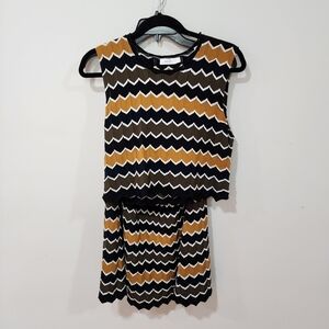 ALC chevron set, crop top/ skirt set, knit